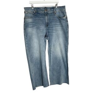 NWT J.Crew Factory Wide Leg Crop High Rise Waist Denim Jeans Size 35